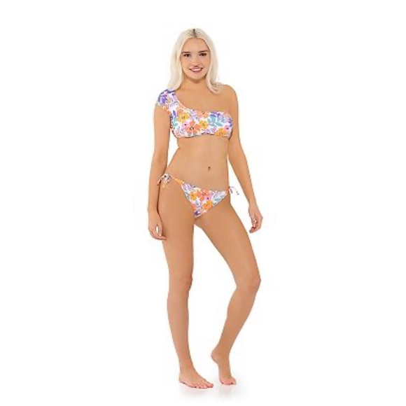 Junior Ninety-Nine XXL (19) Wild Grdn Bikini NWT One shoulder Removable bra cups - Picture 1 of 9